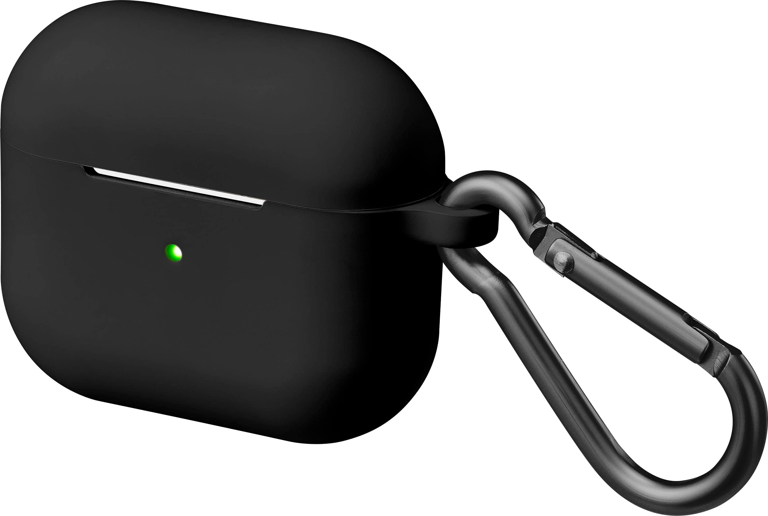 Left. Best Buy essentials™ - Silicone Case for Apple AirPods (3rd Generation) - Black.