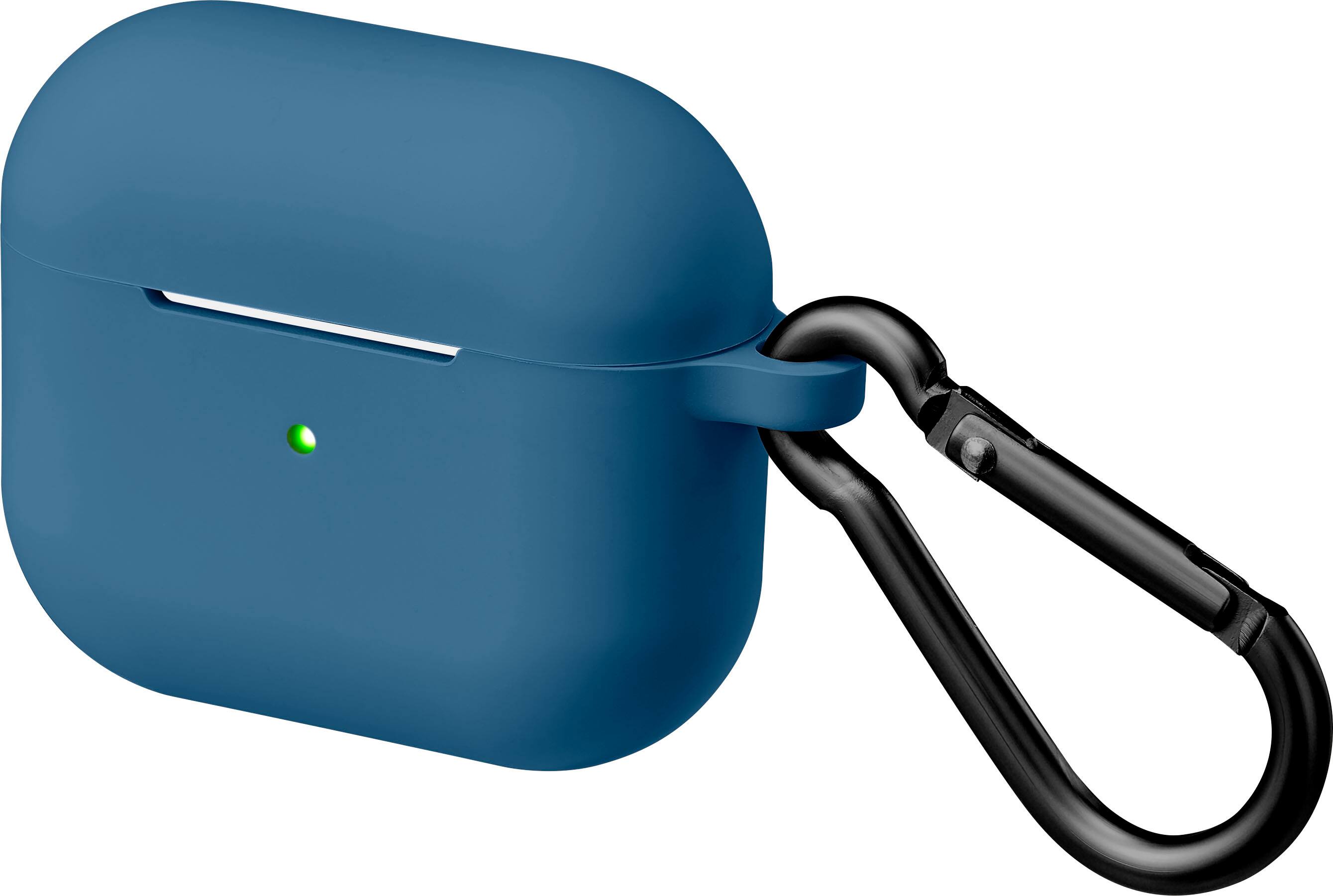 Left. Best Buy essentials™ - Silicone Case for Apple AirPods (3rd Generation) - Blue.