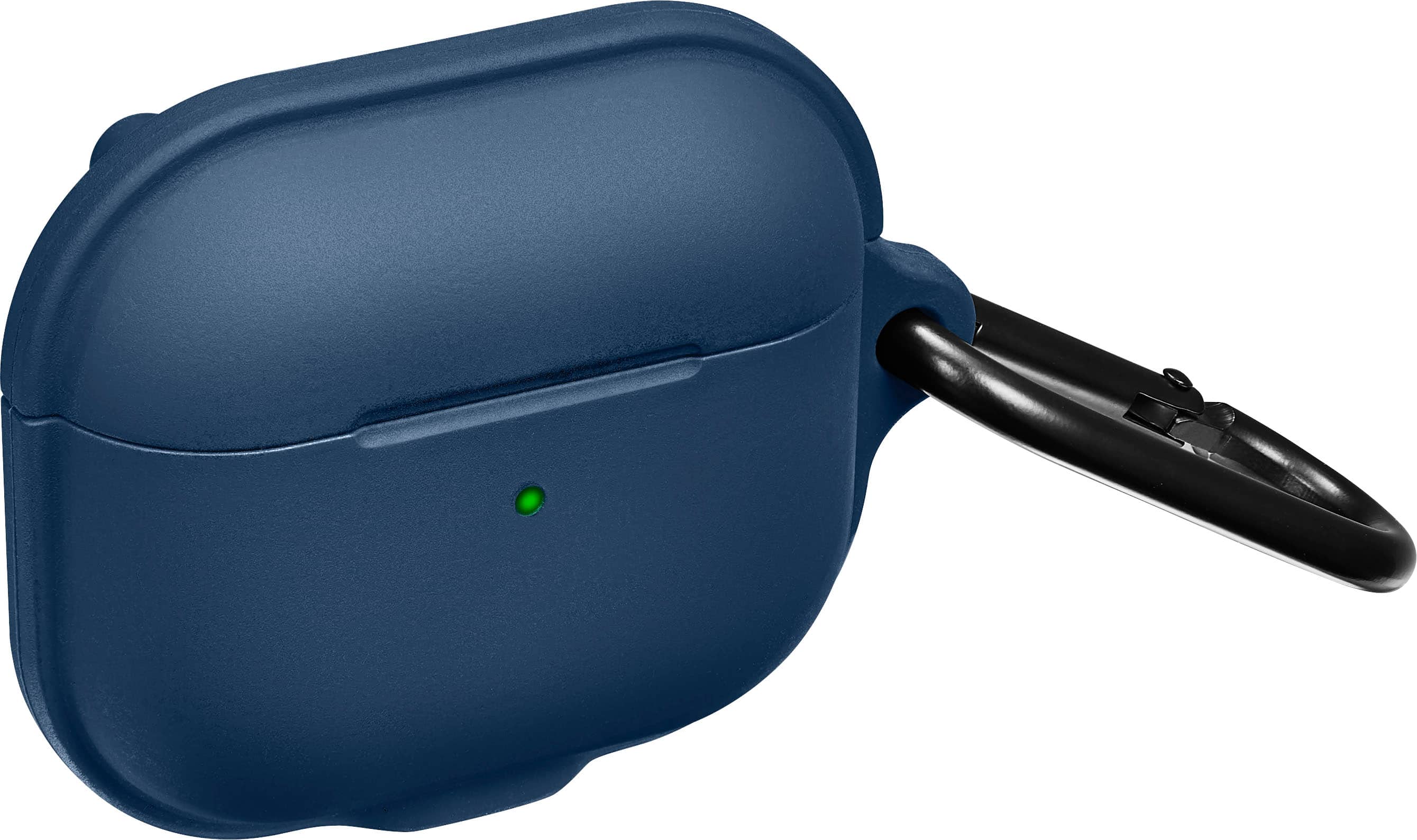 Angle. Insignia™ - Magnetic Silicone Case for Apple AirPods (3rd Generation) - Blue.