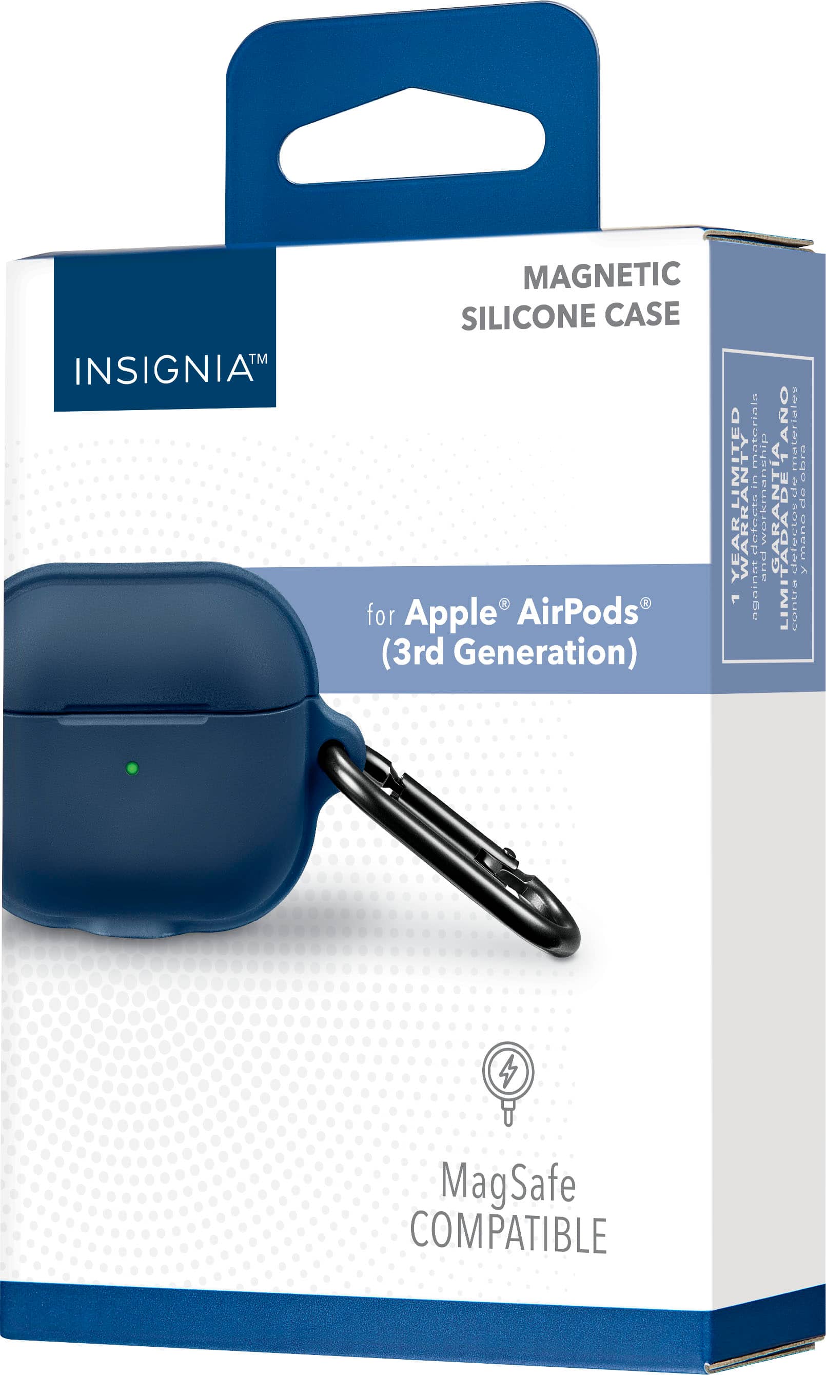 Alt View 13. Insignia™ - Magnetic Silicone Case for Apple AirPods (3rd Generation) - Blue.