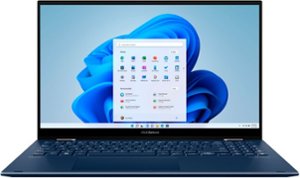 ASUS - Zenbook Flip 2-in-1 15.6" OLED Touch-Screen Laptop - Intel Evo Platform - 12th Gen Core i7 - 16GB Memory  - 512GB SSD - Azurite Blue - Front_Zoom