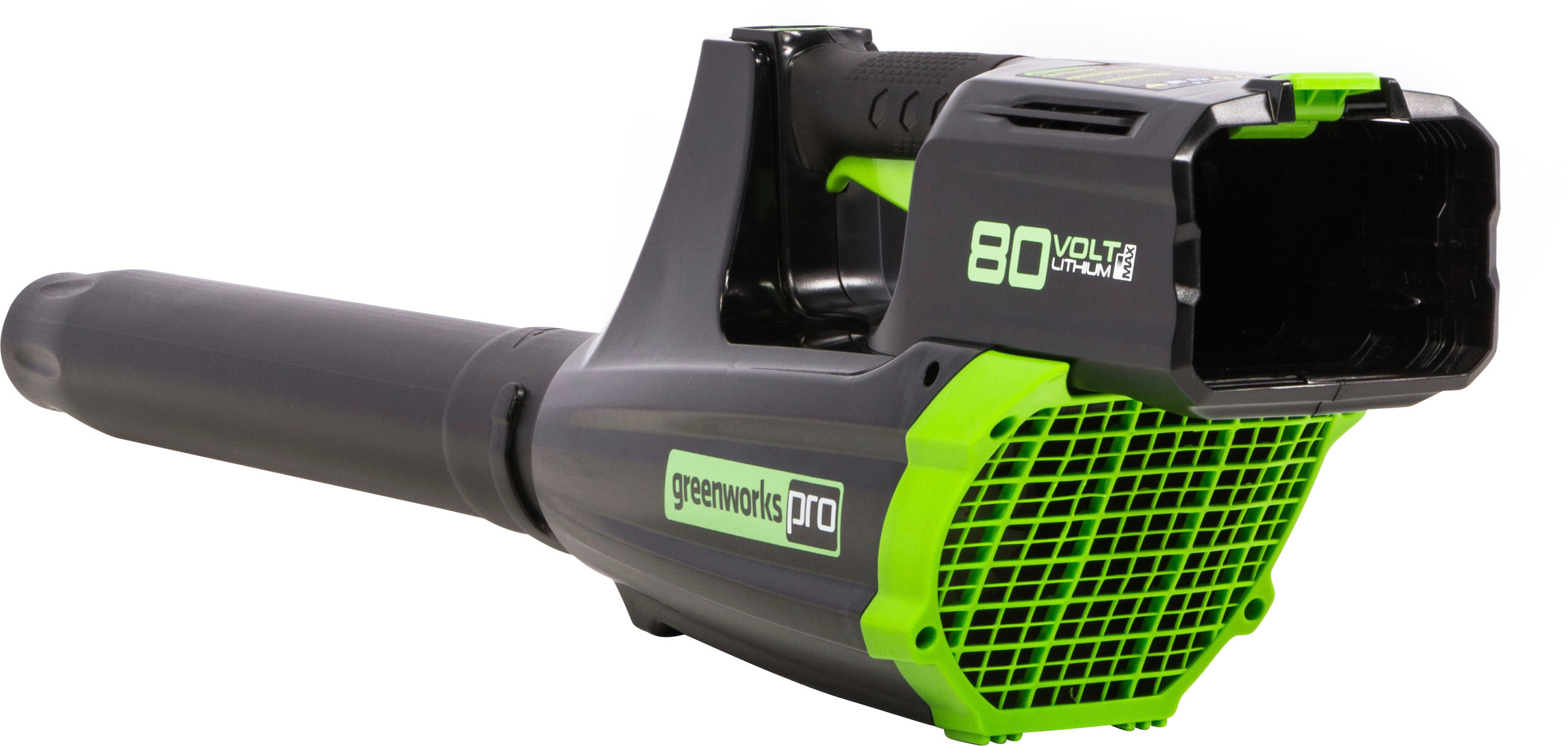 Angle View: Greenworks - 80-Volt Cordless 16" String Trimer and 125 MPH 500CFM Blower Combo Kit (2.0Ah Battery and Charger Included) - Green