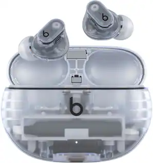 Front. Beats - Beats Studio Buds + True Wireless Noise Cancelling Earbuds - Transparent.