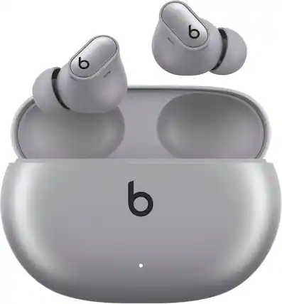 Front. Beats - Beats Studio Buds + True Wireless Noise Cancelling Earbuds - Cosmic Silver.