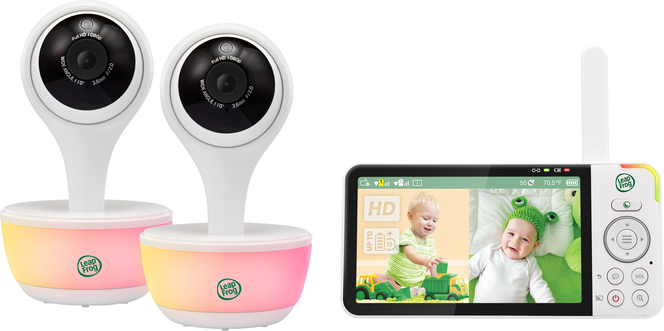 cámara sonido mezcla LeapFrog 1080p WiFi Remote Access 2 Camera Video Baby Monitor with 5”  Display, Night Light, Color Night Vision white LF815-2HD - Best Buy