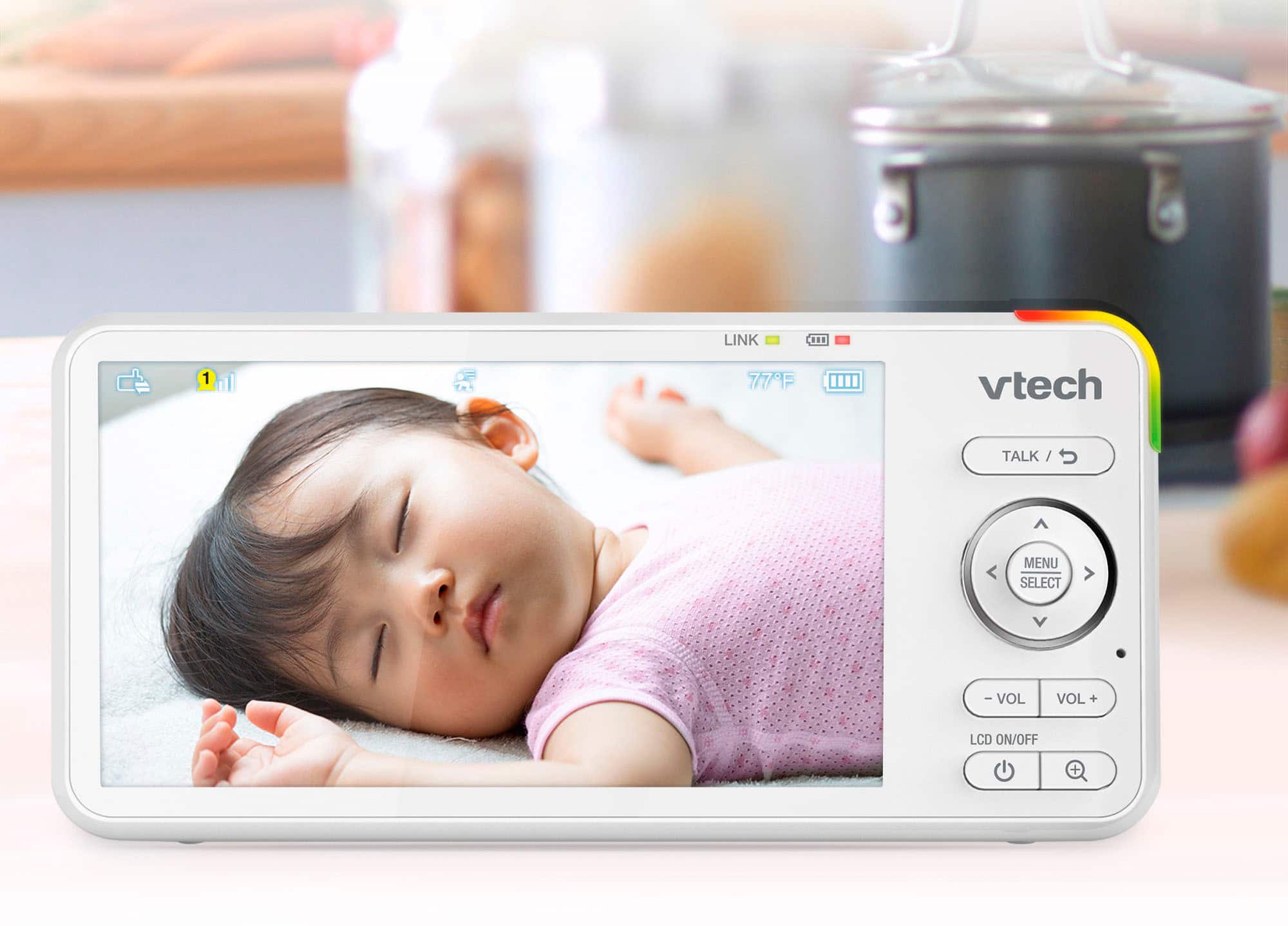 Alt View 13. VTech - 1080p Smart WiFi Remote Access 360 Degree Pan & Tilt Video Baby Monitor with 5” Display, Night Light - White.