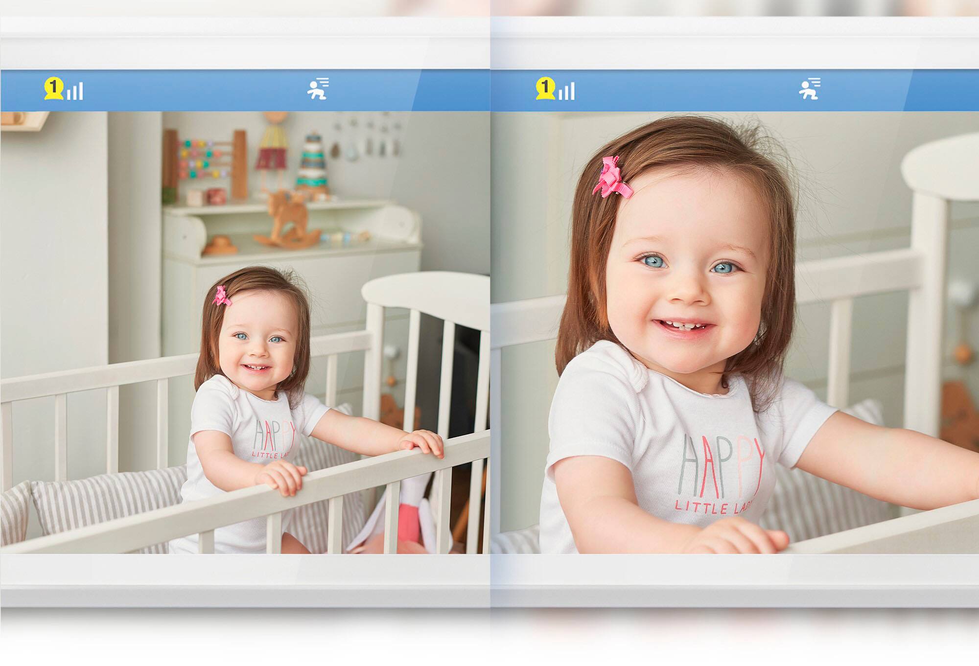 Alt View 15. VTech - 1080p Smart WiFi Remote Access 360 Degree Pan & Tilt Video Baby Monitor with 5” Display, Night Light - White.
