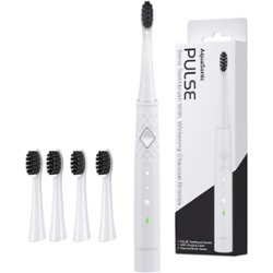 AquaSonic - Pulse Series  Rechargeable Electric Toothbrush with Activated Charcoal Whitening Bristles - Optic White - Angle_Zoom