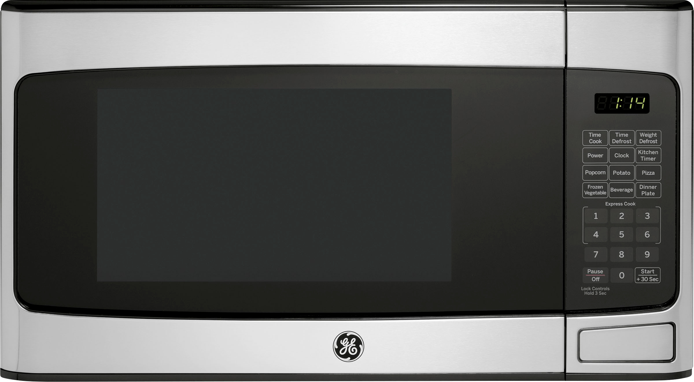 GE - 1.1 Cu. Ft. Mid-Size Microwave with Included Pasta/Veggie Cooker - Stainless Steel
