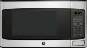 GE - 1.1 Cu. Ft. Mid-Size Microwave with Included Pasta/Veggie Cooker - Stainless Steel - Front_Zoom
