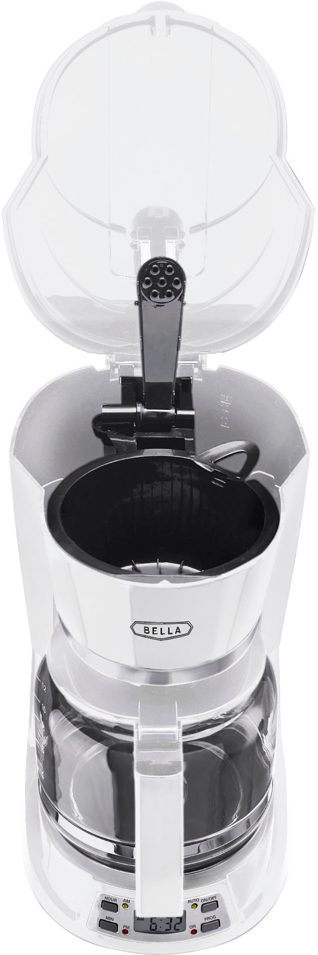 Angle View: Bella - 12-Cup Programmable Coffee Maker - White