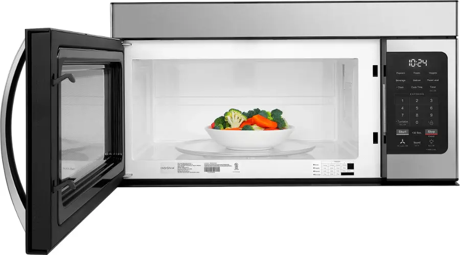 Alt View 15. Insignia™ - 1.6 Cu. Ft. Over-the-Range Microwave - Stainless Steel.