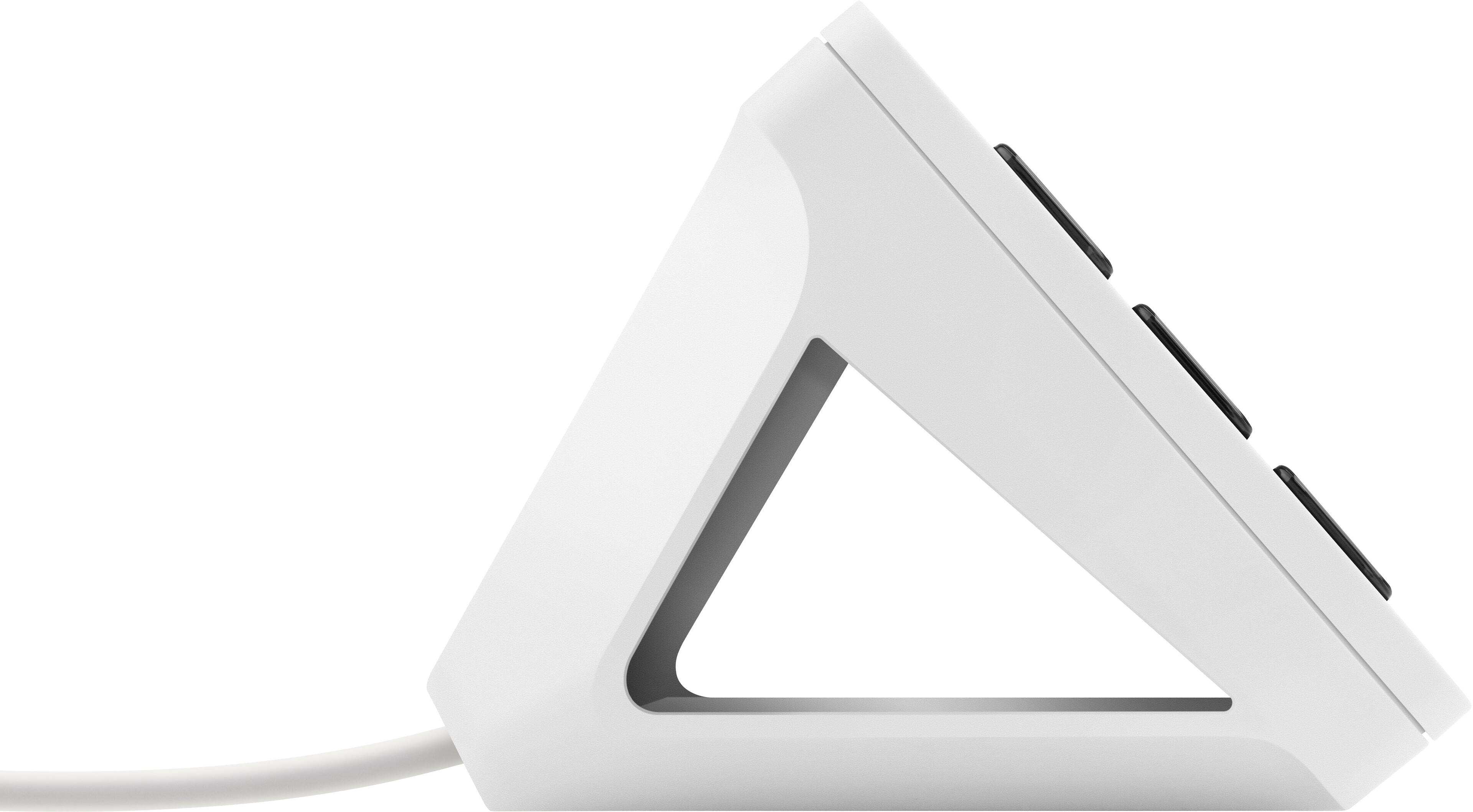 Angle. Elgato - Stream Deck MK.2 Full-size Wired USB Keypad with 15 Customizable LCD keys and Interchangeable Faceplate - White.