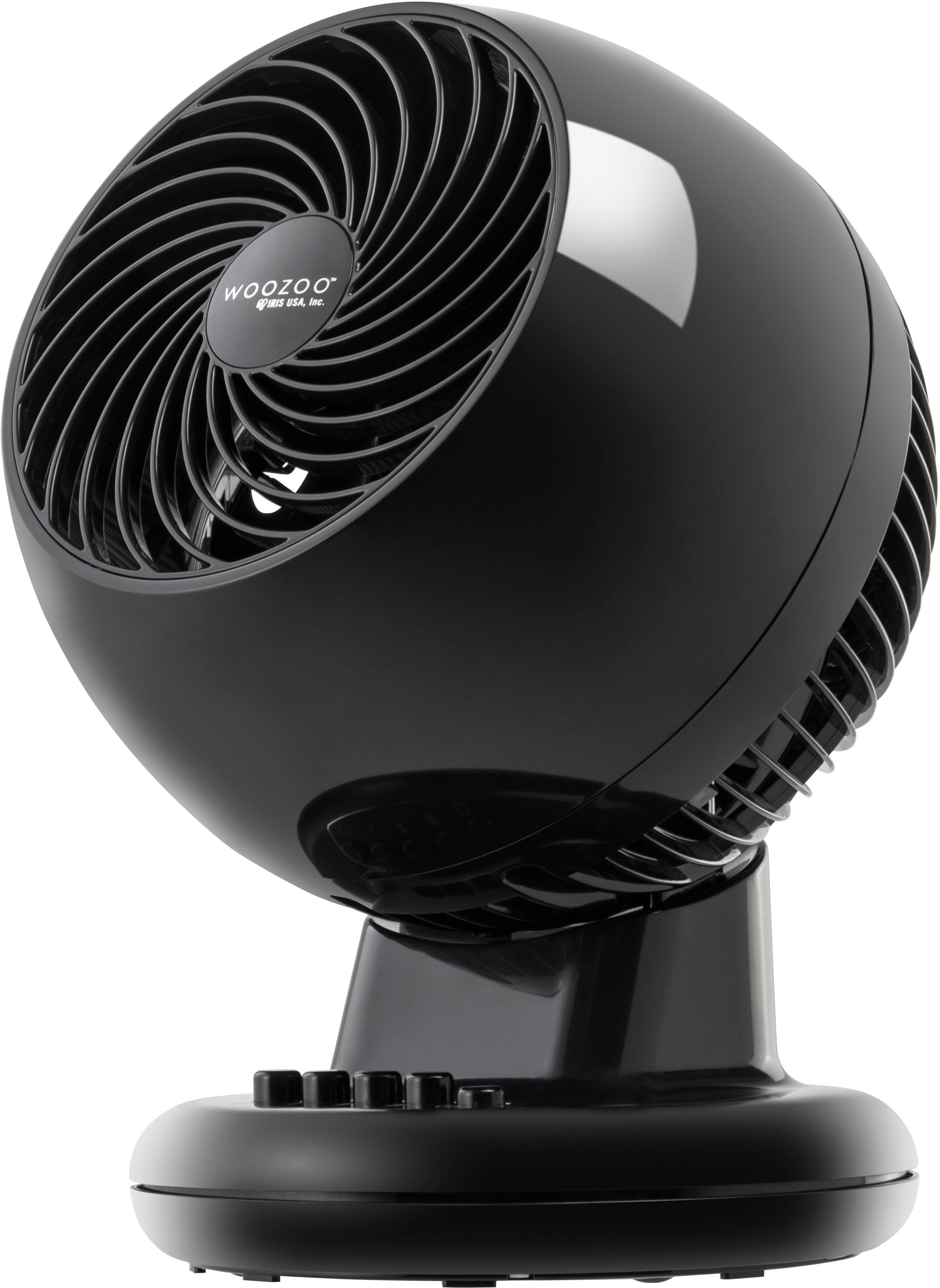 Left View: Woozoo - Compact Personal Oscillating Fan - Black
