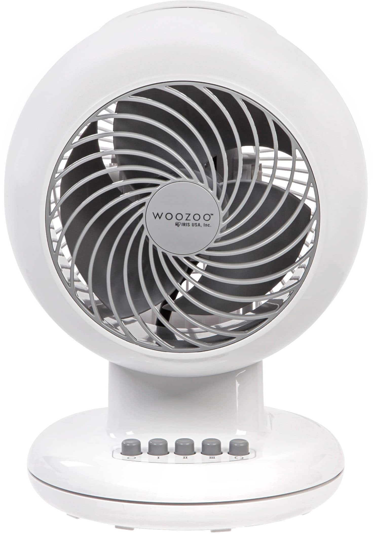 Front. WOOZOO - Compact Personal Oscillating Fan - White.