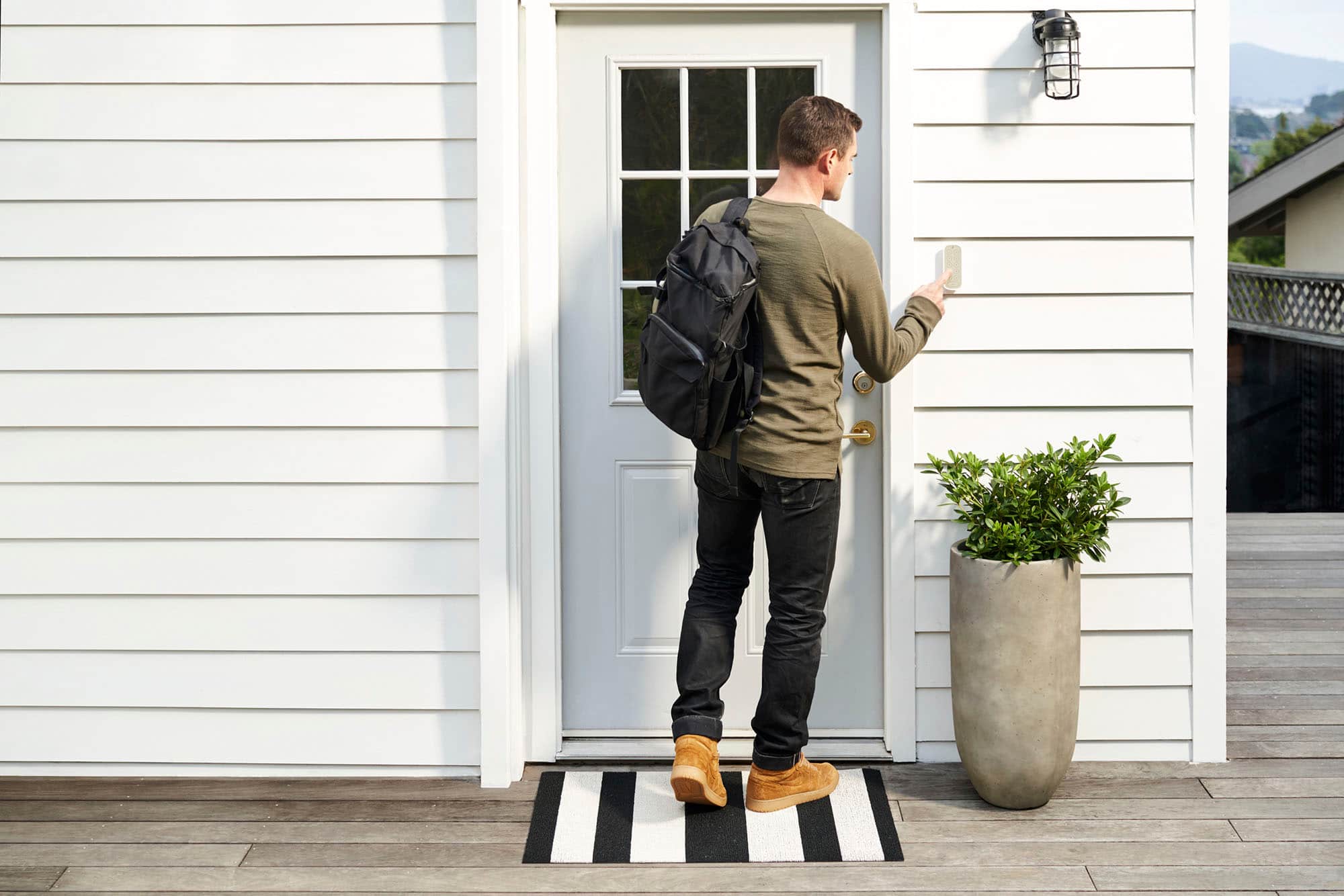 Left. Level - Backlit Bluetooth Keypad – Smart Keypad for Level Locks with Sharable Key Codes - White.