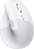 Logitech - Lift Vertical Wireless Ergonomic Mouse with 4 Customizable Buttons - Off-White - Front_Zoom