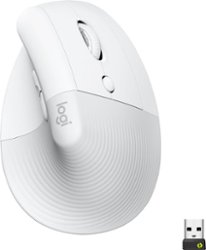 Logitech - Lift Vertical Wireless Ergonomic Mouse with 4 Customizable Buttons - Off-White - Front_Zoom