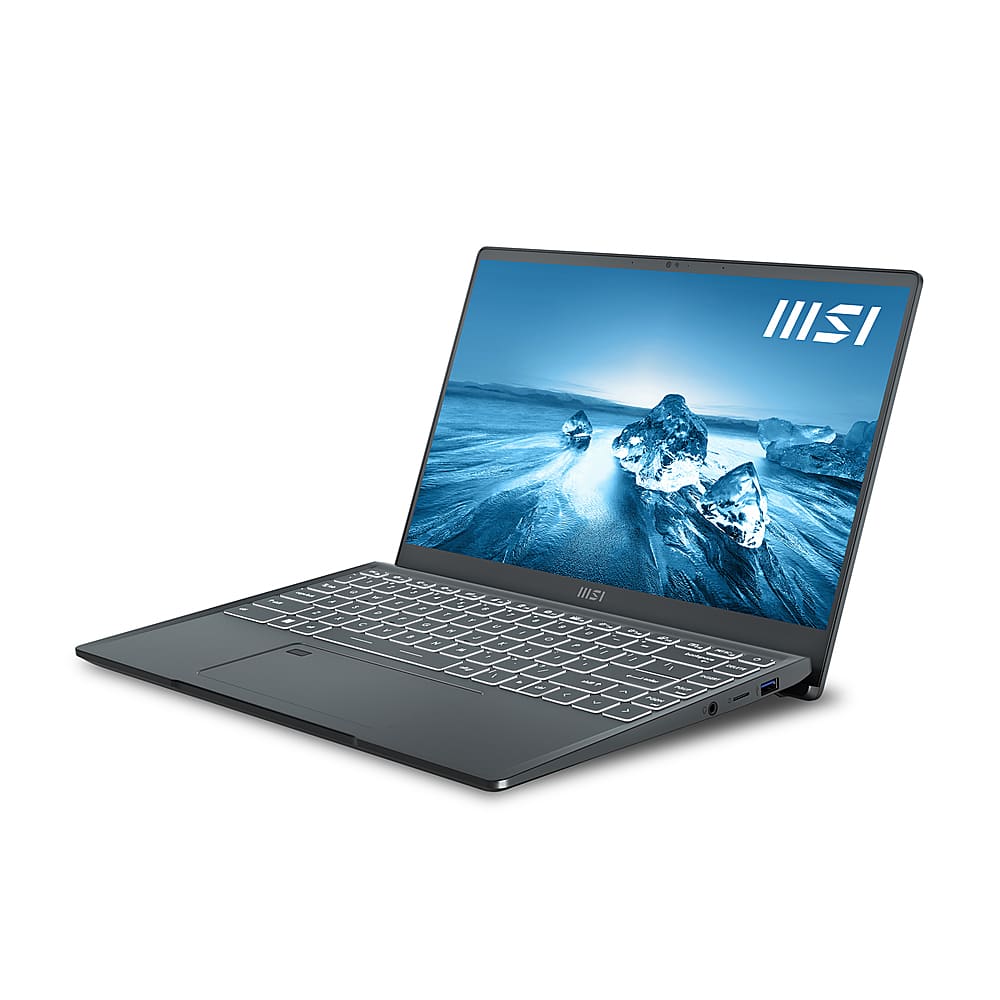 Left View: MSI - Prestige 14 EVO 14" Laptop - Intel Core i5 - 16 GB Memory - 512 GB SSD - Carbon Gray