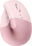 Logitech - Lift Vertical Wireless Optical Ergonomic Mouse with 4 Customizable Buttons - Wireless - Rose