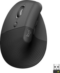 Logitech - Lift Left Vertical Wireless Ergonomic Left-Handed Mouse with 4 Customizable Buttons - Graphite - Front_Zoom