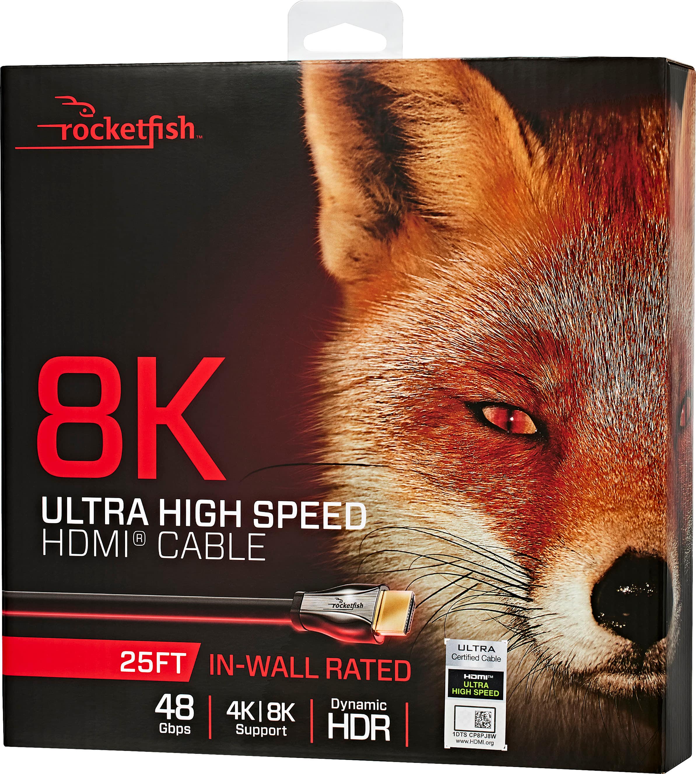 Alt View 12. Rocketfish™ - 25' 8K Ultra High Speed HDMI® 2.1 Certified Cable - Black.