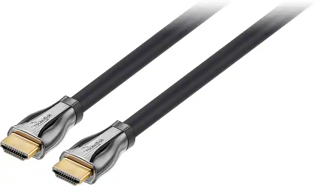 Left. Rocketfish™ - 25' 8K Ultra High Speed HDMI® 2.1 Certified Cable - Black.