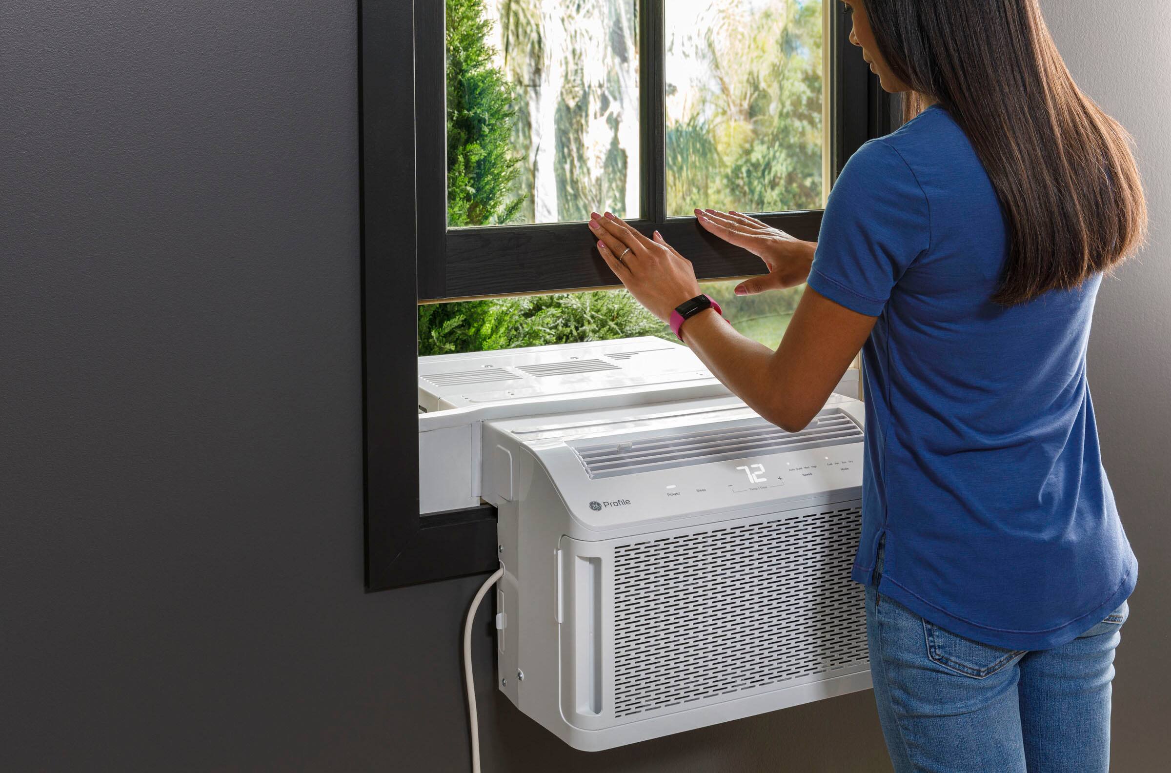 Alt View 16. GE Profile - ClearView 350 Sq. Ft. 8,300 BTU Smart Ultra Quiet Window Air Conditioner - White.