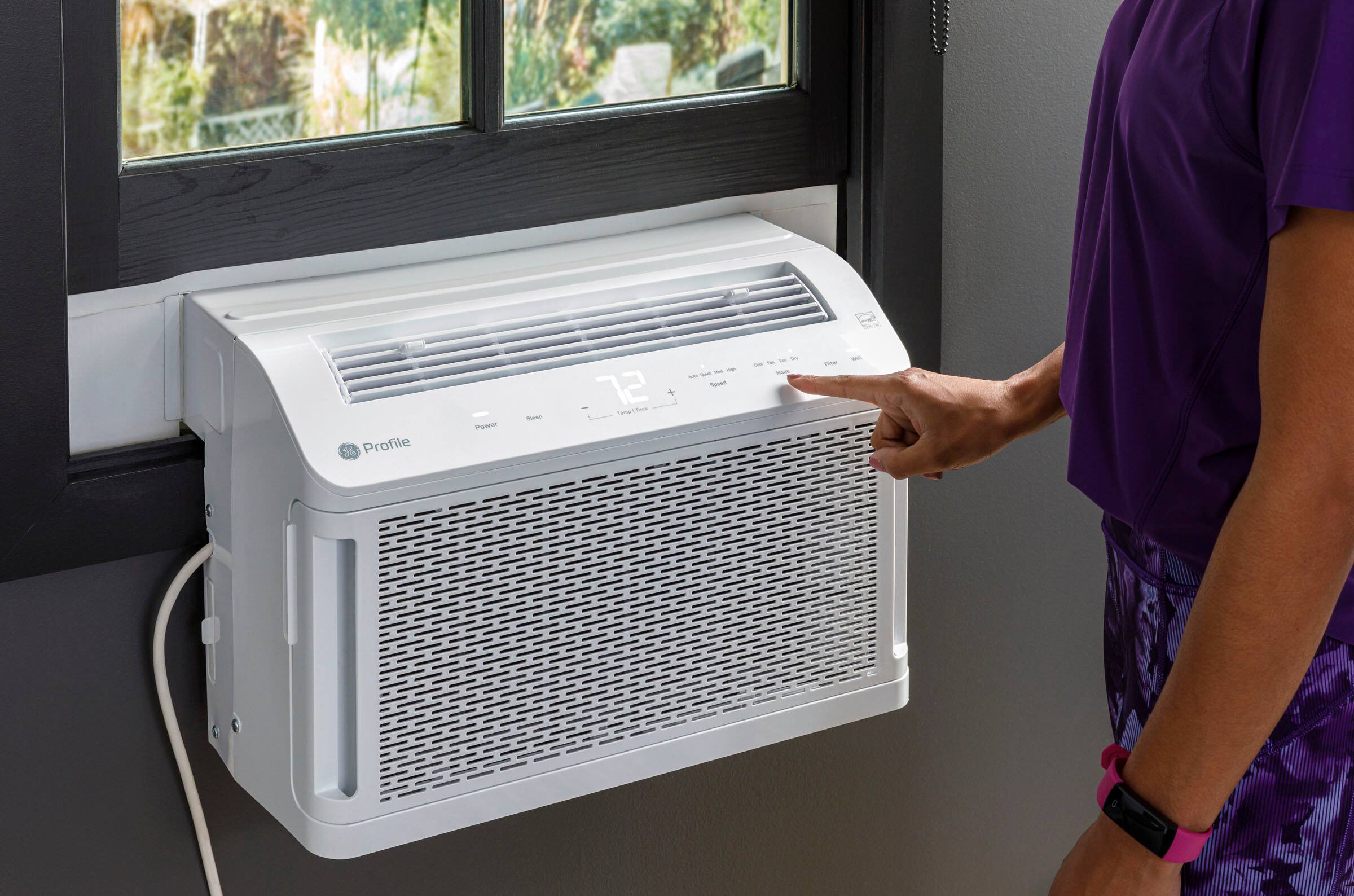 Alt View 20. GE Profile - ClearView 350 Sq. Ft. 8,300 BTU Smart Ultra Quiet Window Air Conditioner - White.