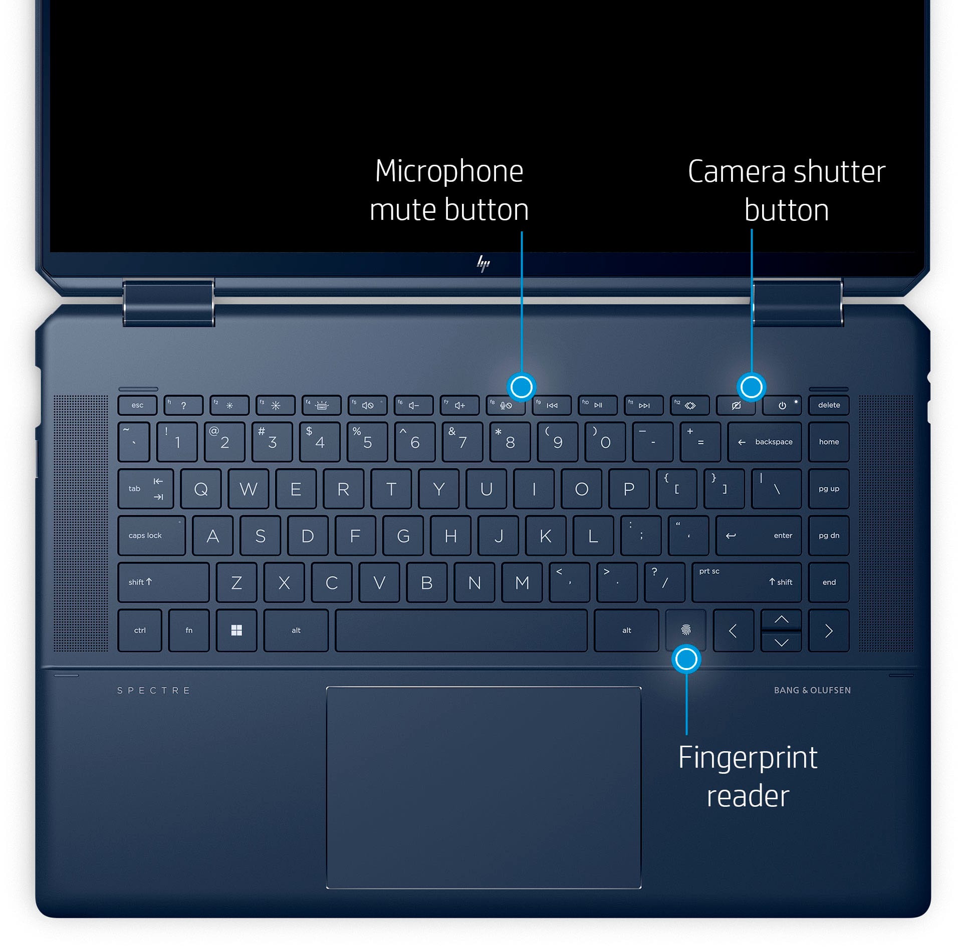 Alt View 17. HP - Spectre 2-in-1 16" 3K+ Touch-Screen Laptop - Intel Evo Platform - Core i7 - 16GB Memory - 512GB SSD - Pen Included - Nocturne Blue.