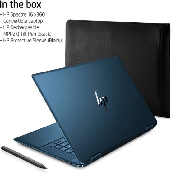 HP - Spectre 2-in-1 16" 3K+ Touch-Screen Laptop - Intel Evo platform Core i7 - 16GB Memory - 512GB SSD - Nocturne Blue