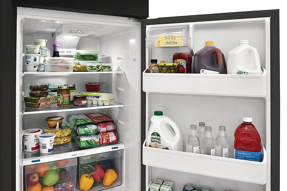 Alt View 4. Frigidaire - 17.6 Cu. Ft. Top Freezer Refrigerator - Black.