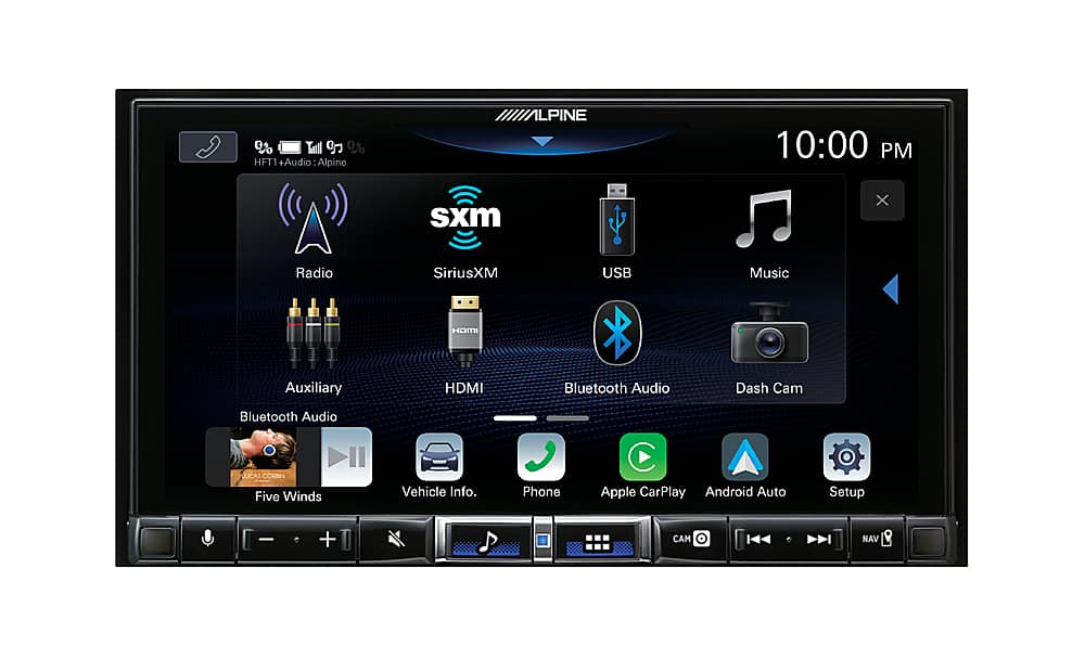 Front. Alpine - 7" Android Auto and Apple CarPlay Bluetooth Digital Media Receiver - Black.
