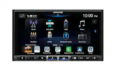 Front. Alpine - 7" Android Auto and Apple CarPlay Bluetooth Digital Media Receiver - Black.