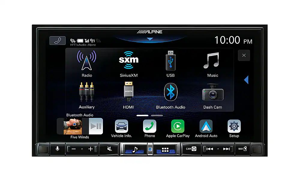 Front. Alpine - 7" Android Auto and Apple CarPlay Bluetooth Digital Media Receiver - Black.