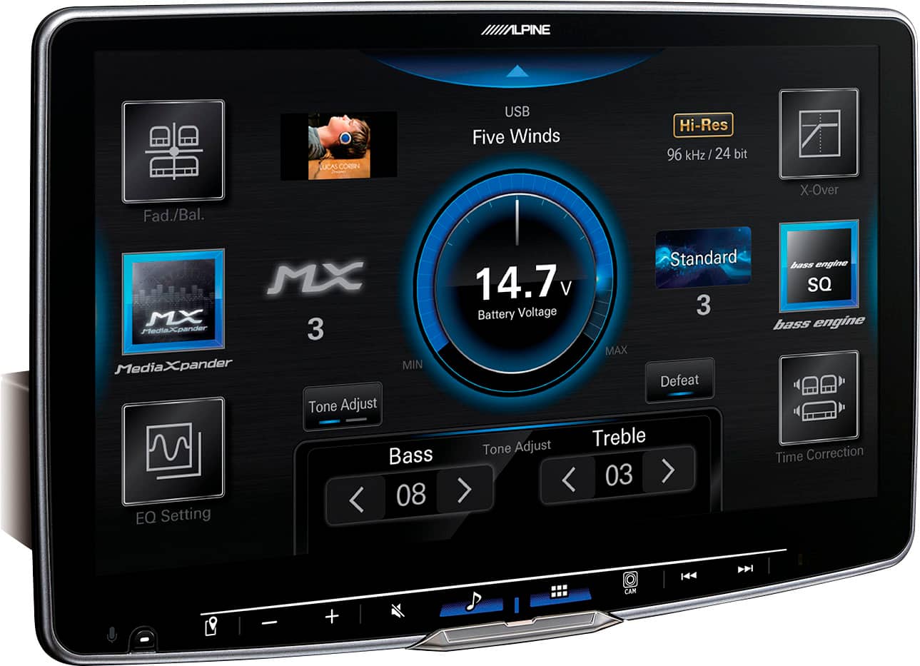 Alt View 11. Alpine - 11" Android Auto and Apple CarPlay Bluetooth Digital Media Receiver - Black.