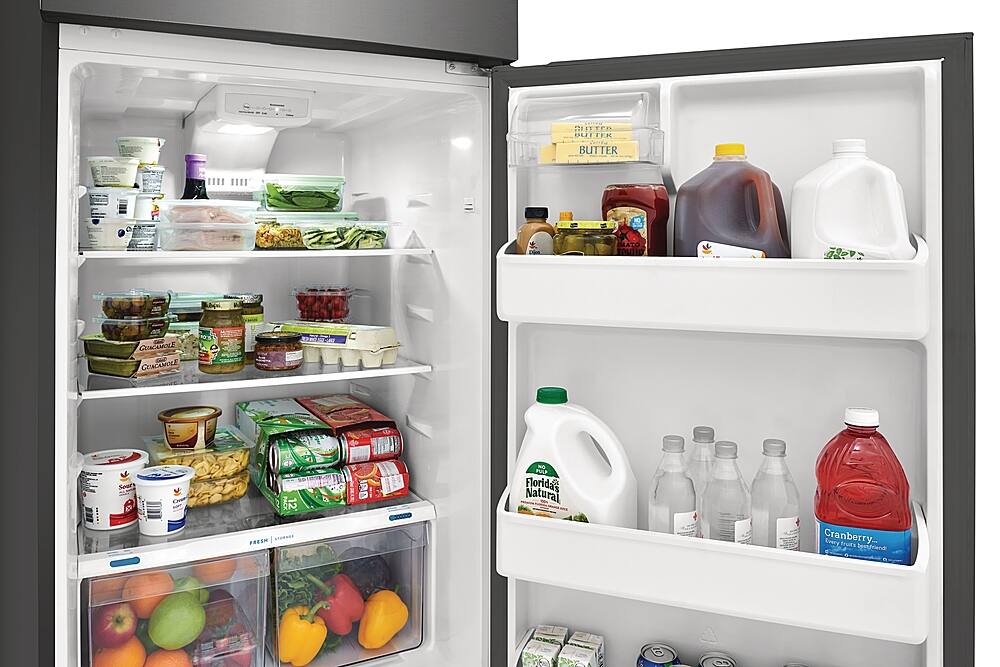 Alt View 4. Frigidaire - 17.6 Cu. Ft. Top Freezer Refrigerator - Stainless Steel.