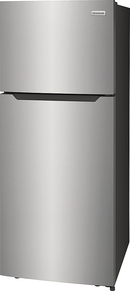 Left View: FFHT1822UV 28 Top Freezer Refrigerator with 17.6 cu. ft. Total Capacity LED Lighting Energy Star Certified and Automatic Defrost in Brushed Steel