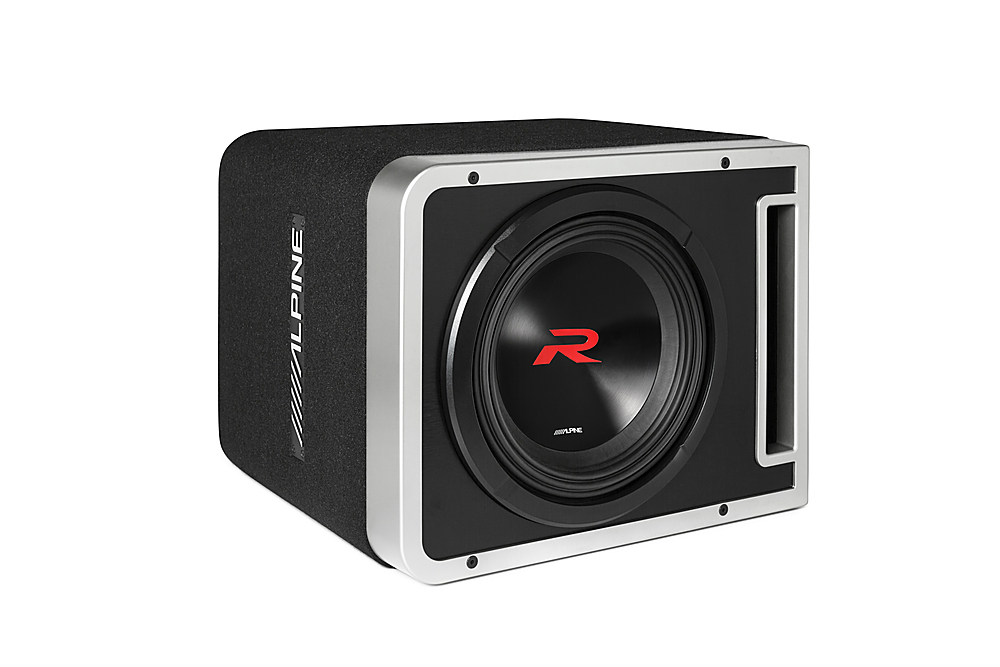 Angle View: Alpine - Halo R2-Series 10" Dual Voice Coil 4-Ohm Loaded Subwoofer Enclosure - Black
