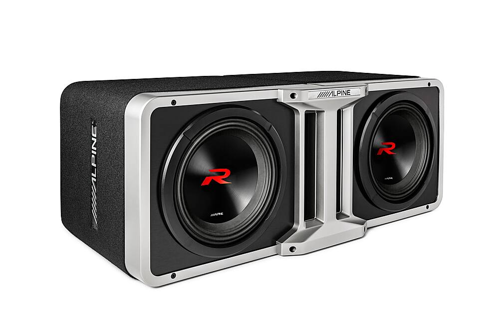 Alt View 13. Alpine - Halo R2-Series 10" Dual Voice Coil 4-Ohm Loaded Subwoofer Enclosure - Black.