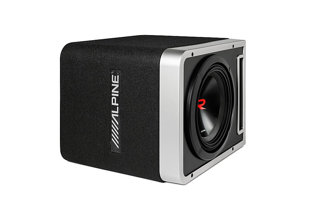 Left. Alpine - Halo R2-Series 10" Dual Voice Coil 4-Ohm Loaded Subwoofer Enclosure - Black.