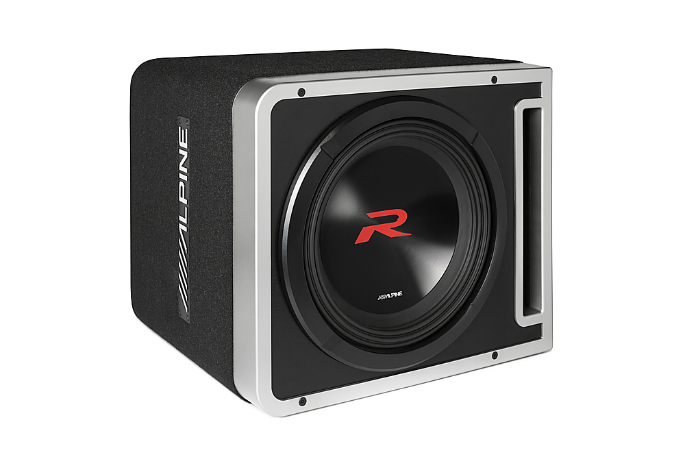 Angle View: Alpine - Halo R2-Series 12" Dual Voice Coil 4-Ohm Loaded Subwoofer Enclosure - Black