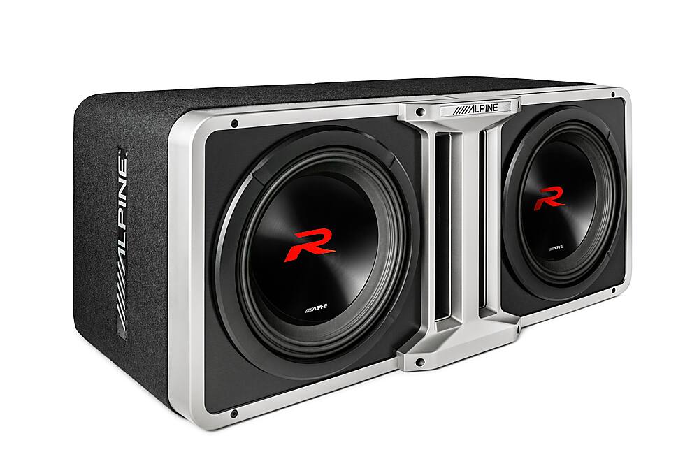 Alt View 13. Alpine - Halo R2-Series 12" Dual Voice Coil 4-Ohm Loaded Subwoofer Enclosure - Black.