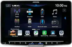 Front. Alpine - 9" Android Auto and Apple CarPlay Bluetooth Digital Media Receiver - Black.