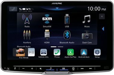 Alpine - 9" Android Auto and Apple CarPlay Bluetooth Digital Media Receiver - Black - Front_Zoom