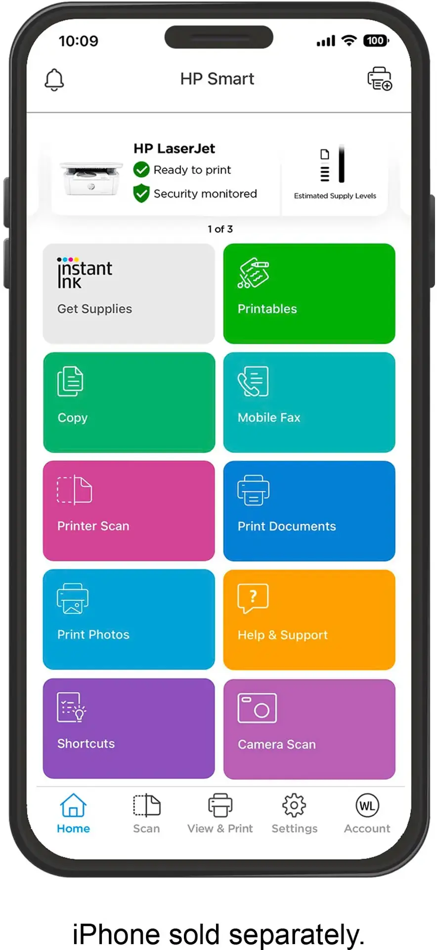 Remote printing and more with HP Smart app

1. Fast and easy setup
2. Ready for Instant Ink for lasers
3. HP LaserJet Headquarters for print
4. Security monitored in real-time
5. Toner level monitoring
6. Copy, Mobile Fax, and Printer
7. Scan on the go
8. Print from your phone or PC
9. Print photos
10. Help and support
11. Shortcuts
12. Home
13. Scan
14. View & Print Settings
15. Account