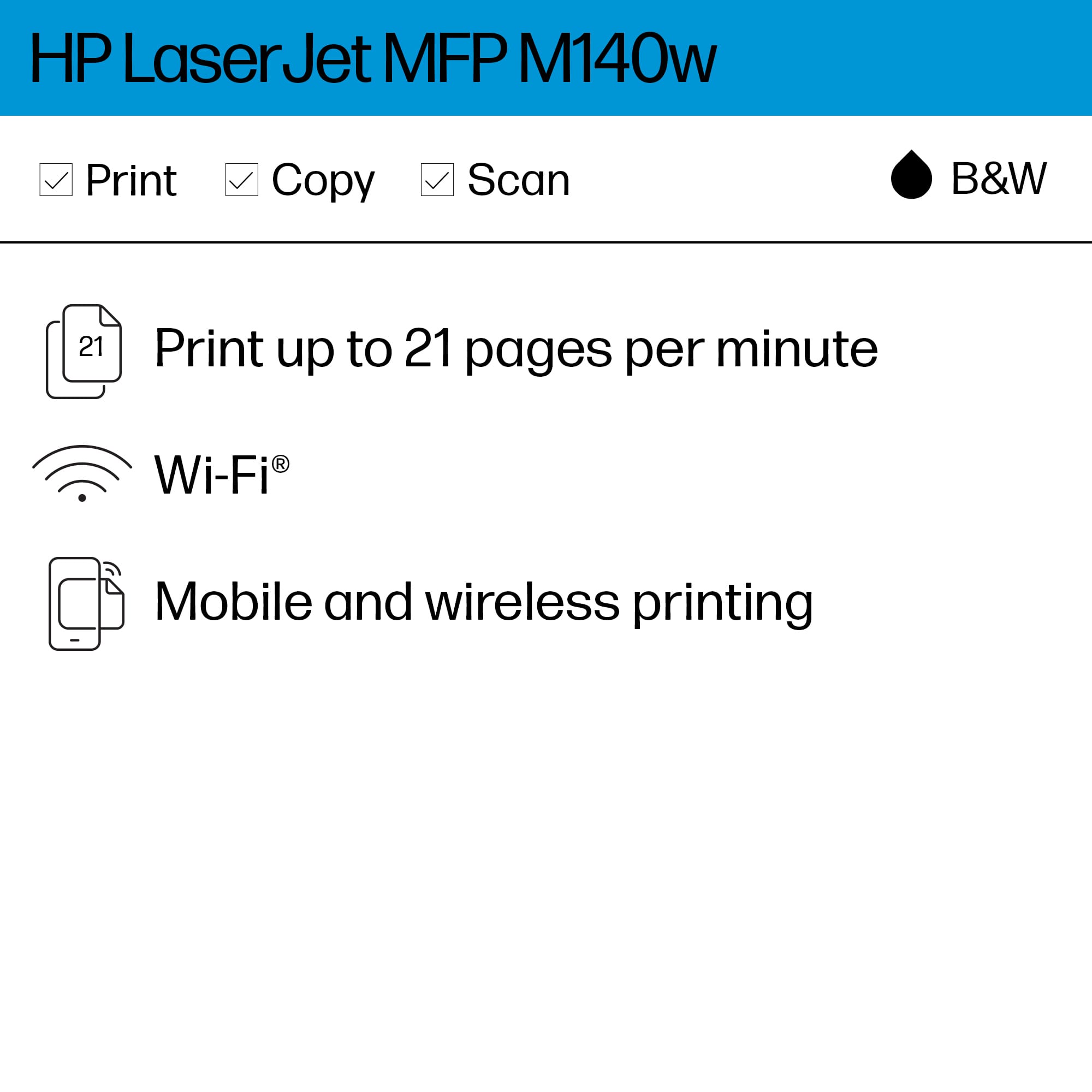 Customer Reviews: HP LaserJet M140w Wireless Black And White Laser ...