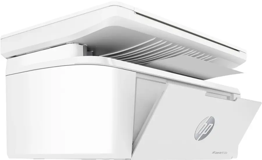 Left. HP - LaserJet M140w Wireless Black and White Laser Printer - White.