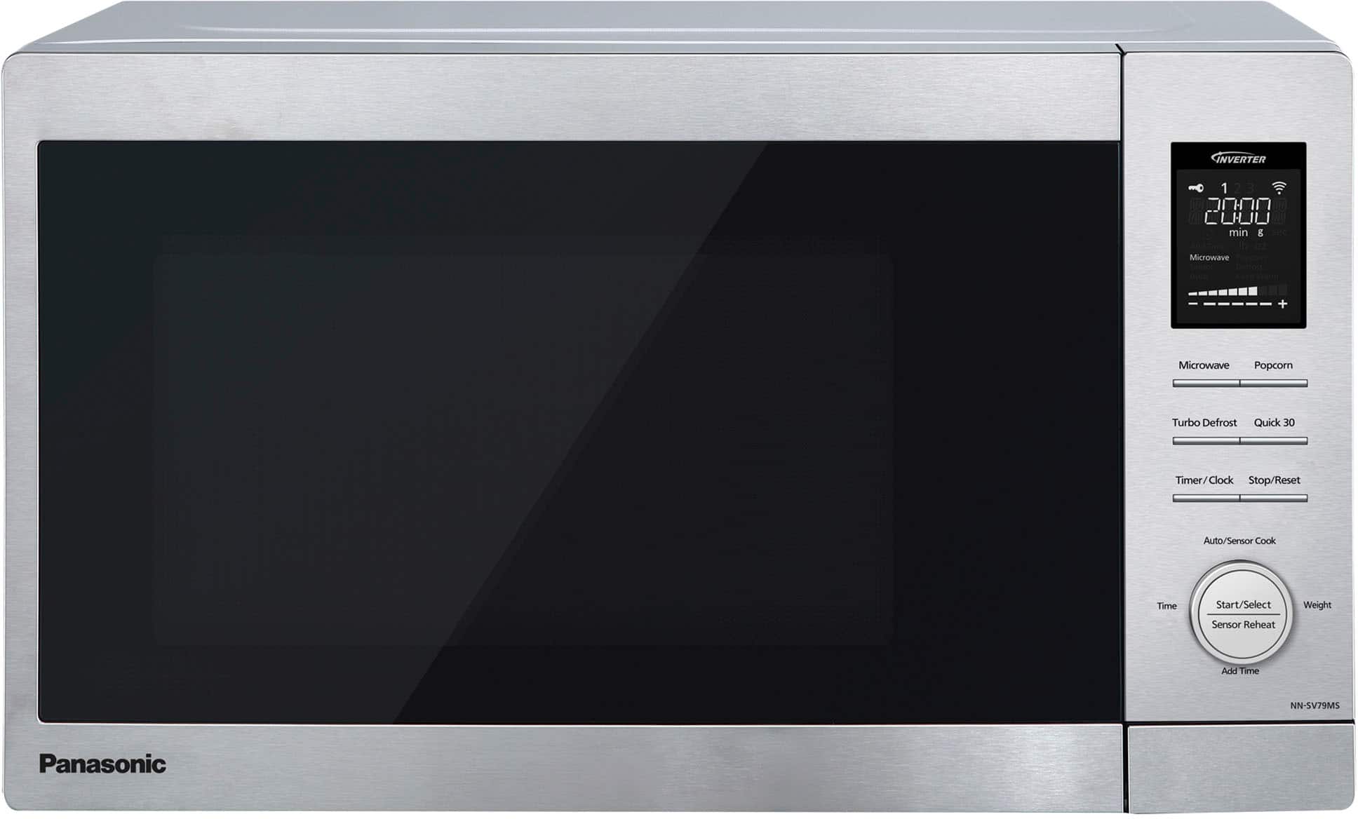 Front. Panasonic - NN-SV79MS 1.4 Cu. Ft. Countertop Microwave Oven with Inverter Technology and Alexa compatibility - Stainless Steel.