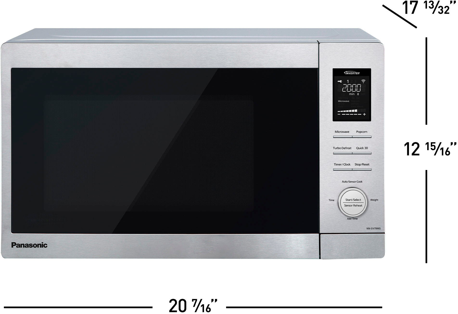  COMMERCIAL CHEF 1.4 Cubic Foot Microwave with 10 Power Levels, Small  Microwave with Push Button, 1100 Watt Microwave with Digital Control  Panels, Countertop Microwave with Timer, Stainless Steel : Home & Kitchen